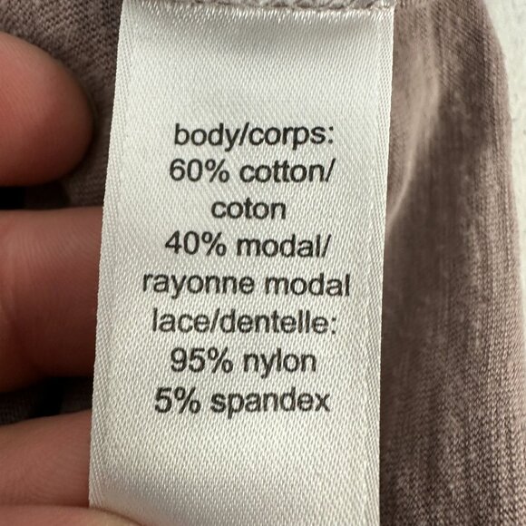 Maurices Womens Brown Long Sleeve Lace Detail Top Size Small Lightweight Soft - Picture 5 of 6